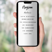 Carte menu du dîner du programme d'anniversaire en