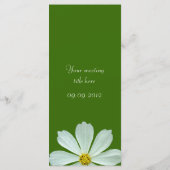 Carte menu du dîner. fleur marguerite blanche (Dos)