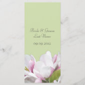 Carte menu du dîner, fleurs de pommes roses. (Dos)