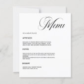 Carte menu du dîner mariage (Devant)