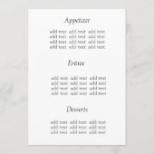 Carte menu du dîner, nuit étoilée (Dos)