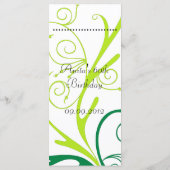 Carte menu du dîner, tourbillon floral (Dos)