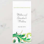 Carte menu du dîner, tourbillon floral (Dos)