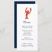 Carte menu du Lobster Seafood Party (Devant / Derrière)