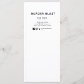 Carte Menu du logo du camion alimentaire (Dos)