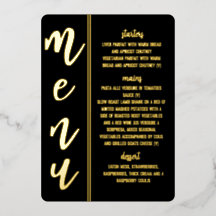 carte menu du mariage royal