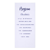 Carte menu du programme d'anniversaire de la lavan (Devant)