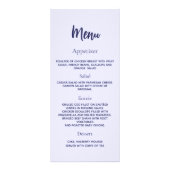 Carte menu du programme d'anniversaire de la lavan (Dos)