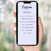 Carte menu du programme d'anniversaire de la lavan