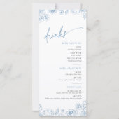 Carte menu Elegant Blue Chinoiserie Restauration e (Dos)