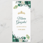 Carte menu Emerald Green Quinceañera (Dos)