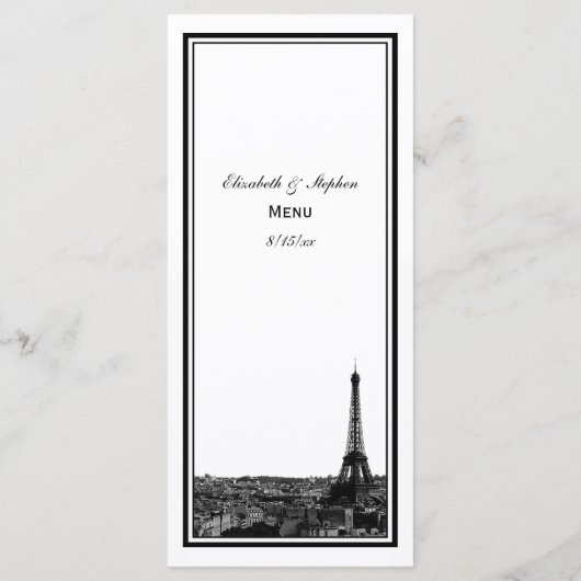 Carte menu encadrée Paris Skyline (Dos)
