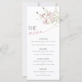 Carte menu Fête des mariées Jardin Floral Rose (Devant)