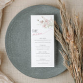 Carte menu Fête des mariées Jardin Floral Rose