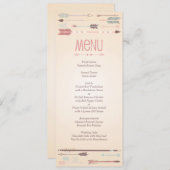 Carte menu Flèches tribus vintages (Devant / Derrière)