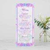 Carte menu Fleur Lilac violet Aquarelle (Debout devant)