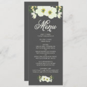 Carte Menu Fleurs d'été | Jaune et gris (Devant / Derrière)