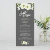 Carte Menu Fleurs d'été | Jaune et gris II (Debout devant)