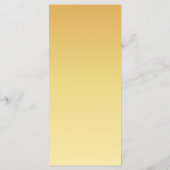 Carte Menu - Fleurs Jaunes Dorées (Dos)