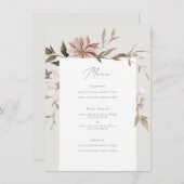 Carte menu Fleurs sauvages (Devant / Derrière)