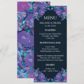 Carte Menu Fleurs violettes peinte à la main (Devant / Derrière)