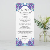Carte Menu Fleurs violettes peinte à la main (Debout devant)