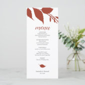 Carte Menu Foliage Burnt Orange (Debout devant)
