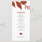 Carte Menu Foliage Burnt Orange (Devant)