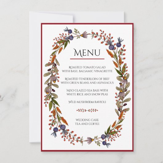 Carte menu Foliage d'automne (Devant)