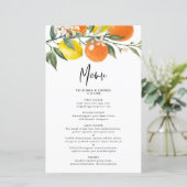 Carte menu Garland aux citrons et aux oranges bota (Debout devant)