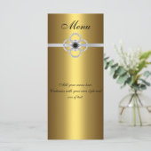 Carte Menu Gold Black Silver Diamond Jewel (Debout devant)