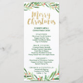 Carte menu Holly Wreath Joyeux Dîner de Noël (Devant)