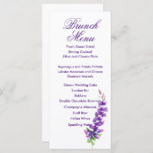 Carte menu Lavande couleur Mariage violet (Devant / Derrière)