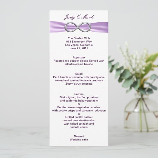 Carte Menu Lavender Infinity (Debout devant)