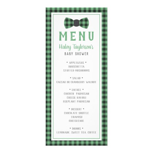 Carte menu Little Man, Baby shower (Devant)