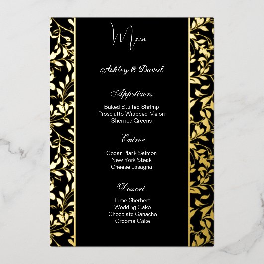 Carte menu Mariage (Recto)