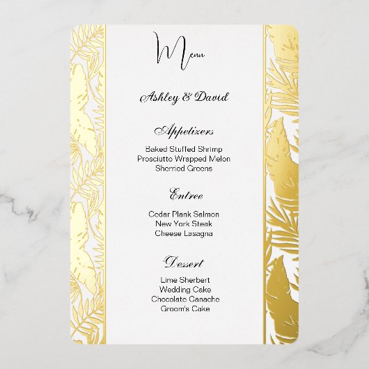 Carte menu Mariage (Recto)