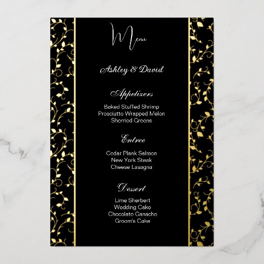 Carte menu Mariage (Recto)