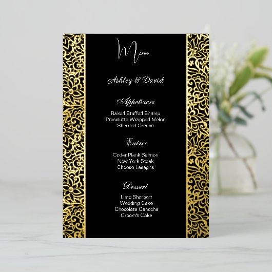 Carte menu Mariage (Debout devant)
