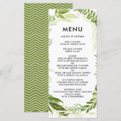 Carte menu Mariage Aquarelle Wild Green Folid (Devant / Derrière)