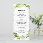 Carte menu Mariage Aquarelle Wild Green Folid (Debout devant)
