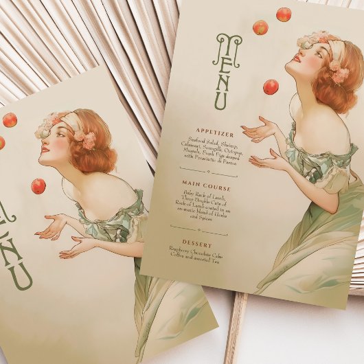 Carte menu Mariage Art Nouveau