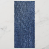 Carte Menu Mariage Blue Jean Denim Et Dentelle (Dos)