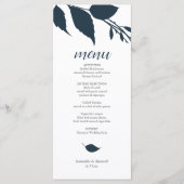 Carte menu Mariage botanique Midnight Blue (Devant)
