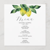 Carte menu mariage Carreaux citron et amalfi (Devant)