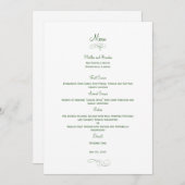 Carte menu Mariage classique - Cartes de menu (ver (Devant / Derrière)