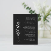Carte Menu Mariage Classique De Script Design Pour (Debout devant)
