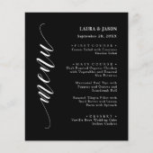 Carte Menu Mariage Classique De Script Design Pour (Devant)