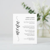 Carte Menu Mariage Classique De Script Design Pour (Debout devant)