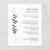 Carte Menu Mariage Classique De Script Design Pour (Devant)